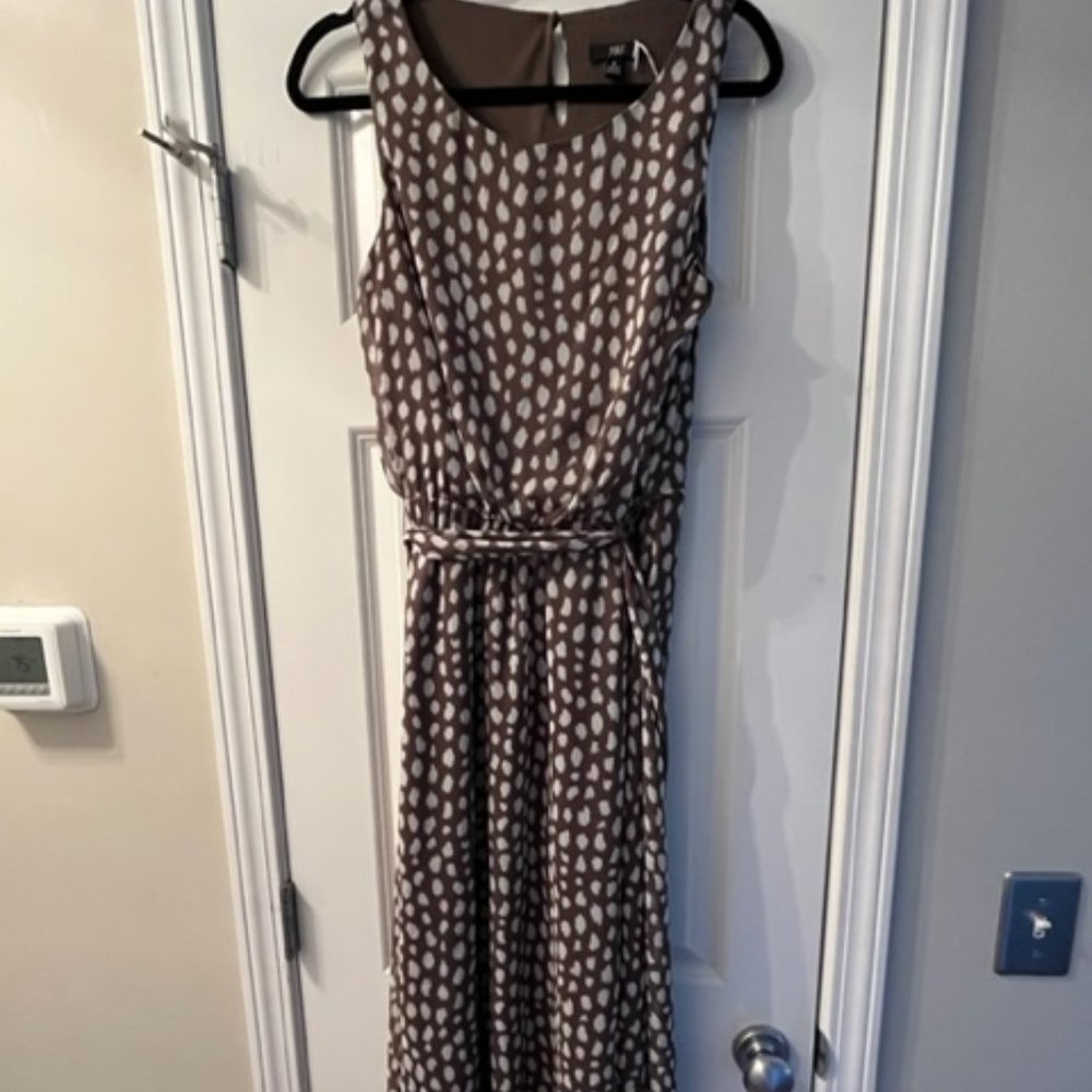 women size 8 JBS dress brown white dots sleeveless